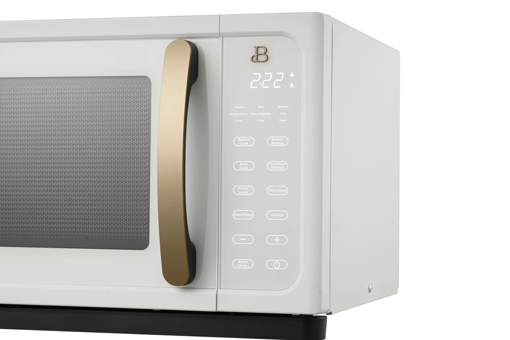 Beautiful 1.1 Cu ft 1000 Watt, Sensor Microwave Oven, White Icing by Drew Barrymore, New