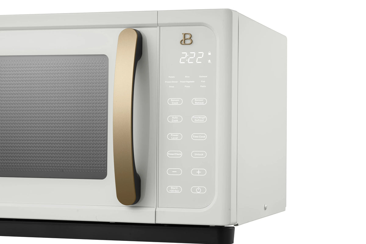 Beautiful 1.1 Cu ft 1000 Watt, Sensor Microwave Oven, White Icing by Drew Barrymore, New