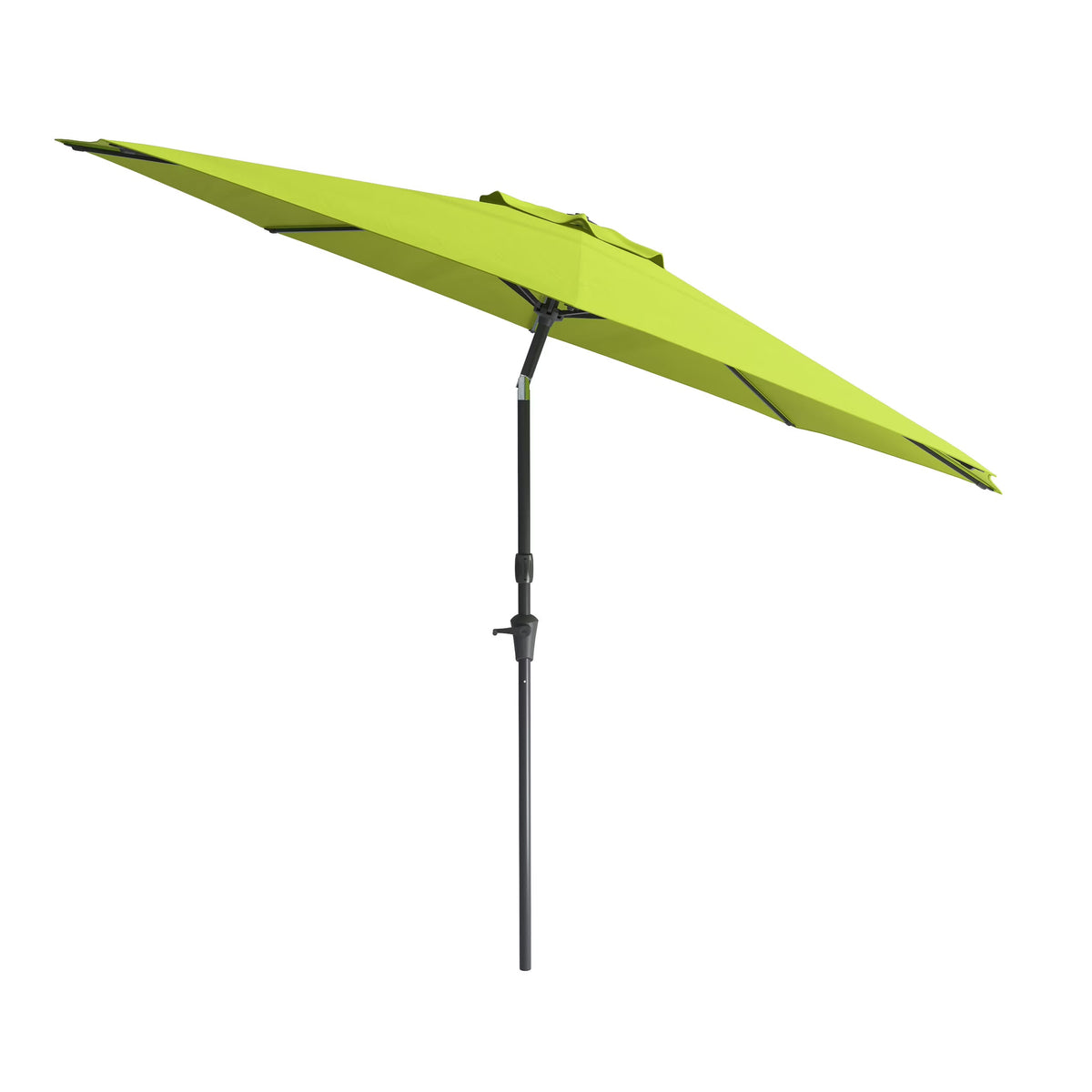 CorLiving 10 Foot Wind Resistant Patio Umbrella, Outdoor Parasol with Crank Tilt, Round Market Umbrella for Patio, Umbrella with Crank, Tilt Umbrella, Outdoor Umbrella, White