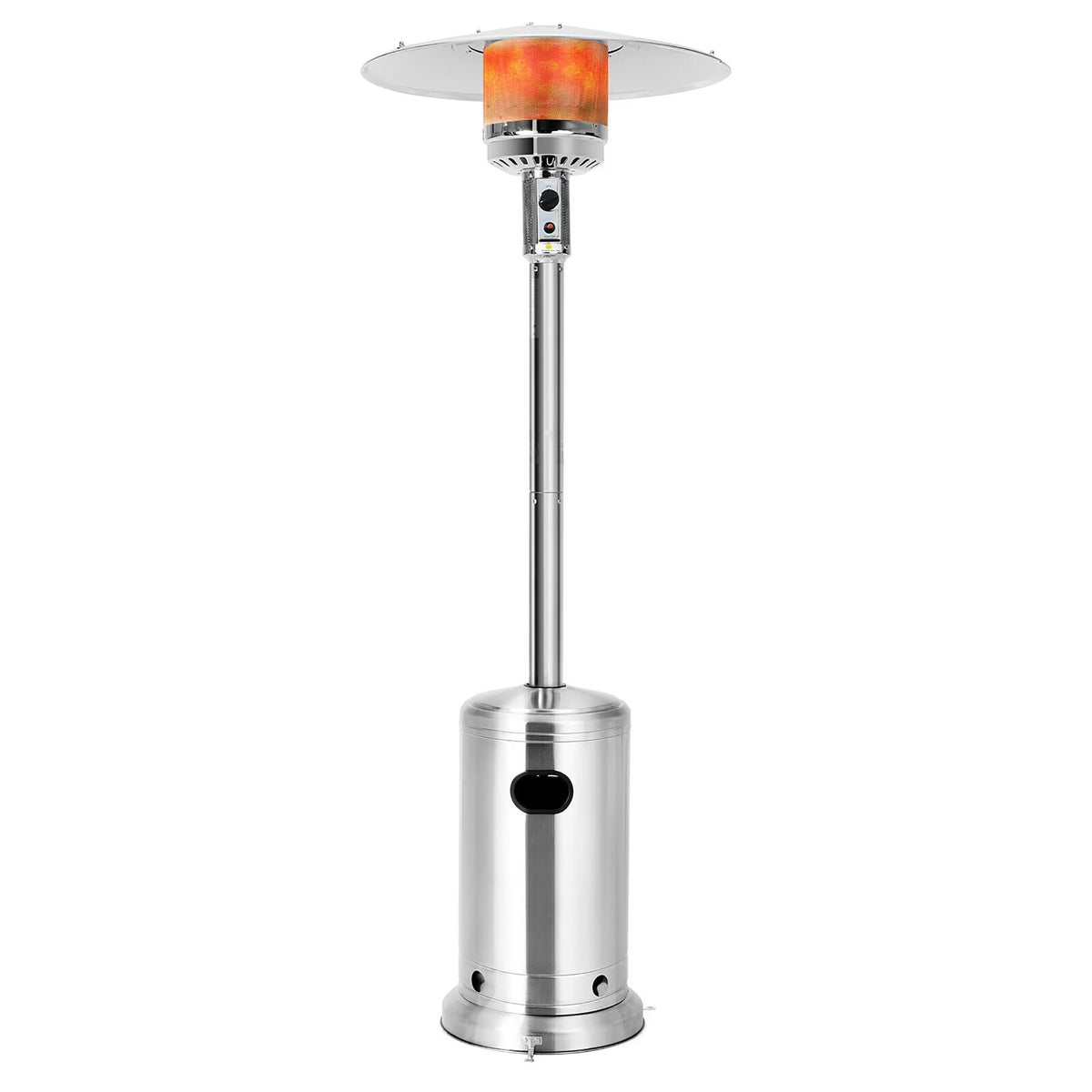 Costway 50000 BTU Propane Patio Heater Standing Steel with Wheels Grey
