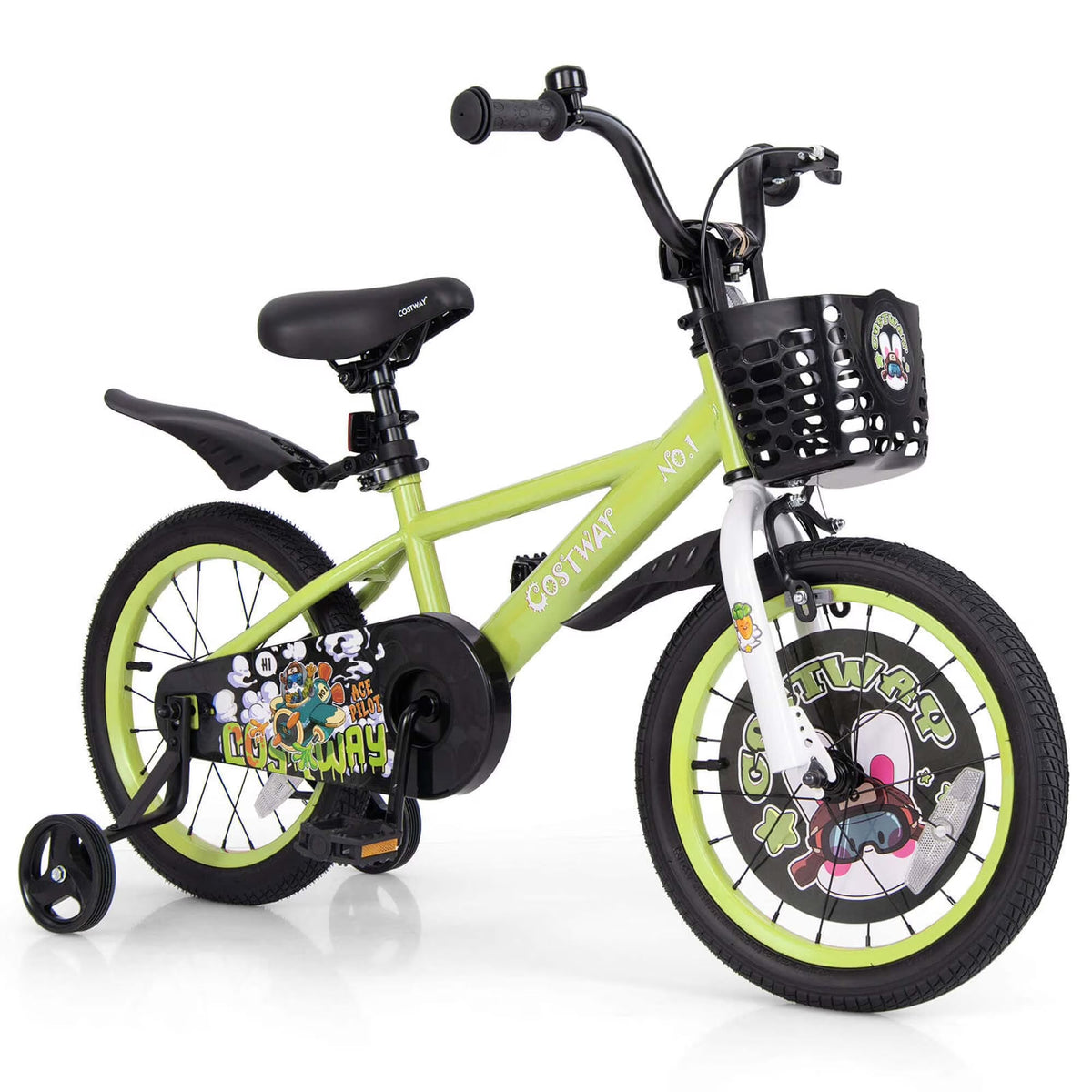 Costway 16" Kid’s Bike for 4-7 with Height-Adjustable Handlebar & Saddle Handbrake Blue