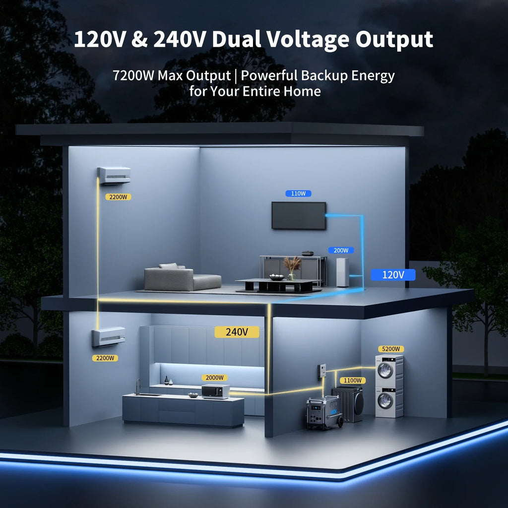 ABOK 7200W Portable Power Station: 9792Wh LiFePO4 Beast for Blackouts, Heavy-Duty Jobs & Outdoor Activities like Camping