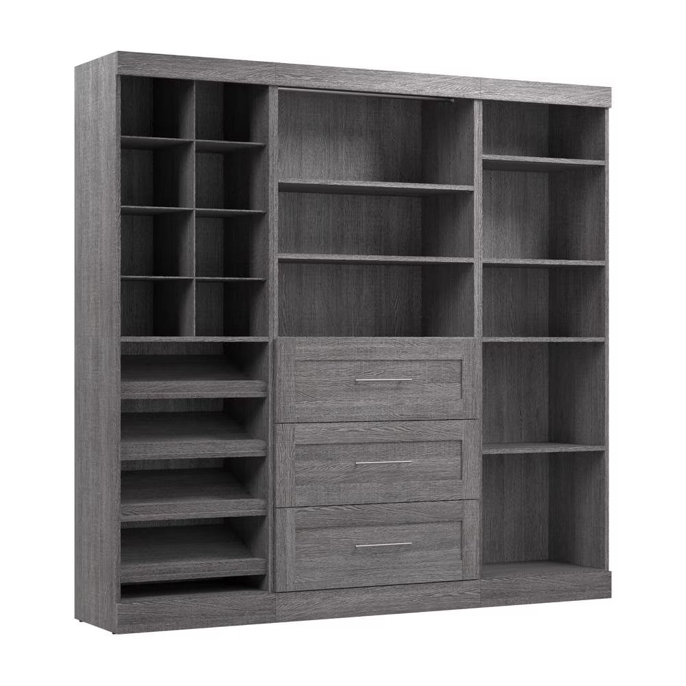 Bestar Pur 86W Closet Organizer System in White - Engineered Wood