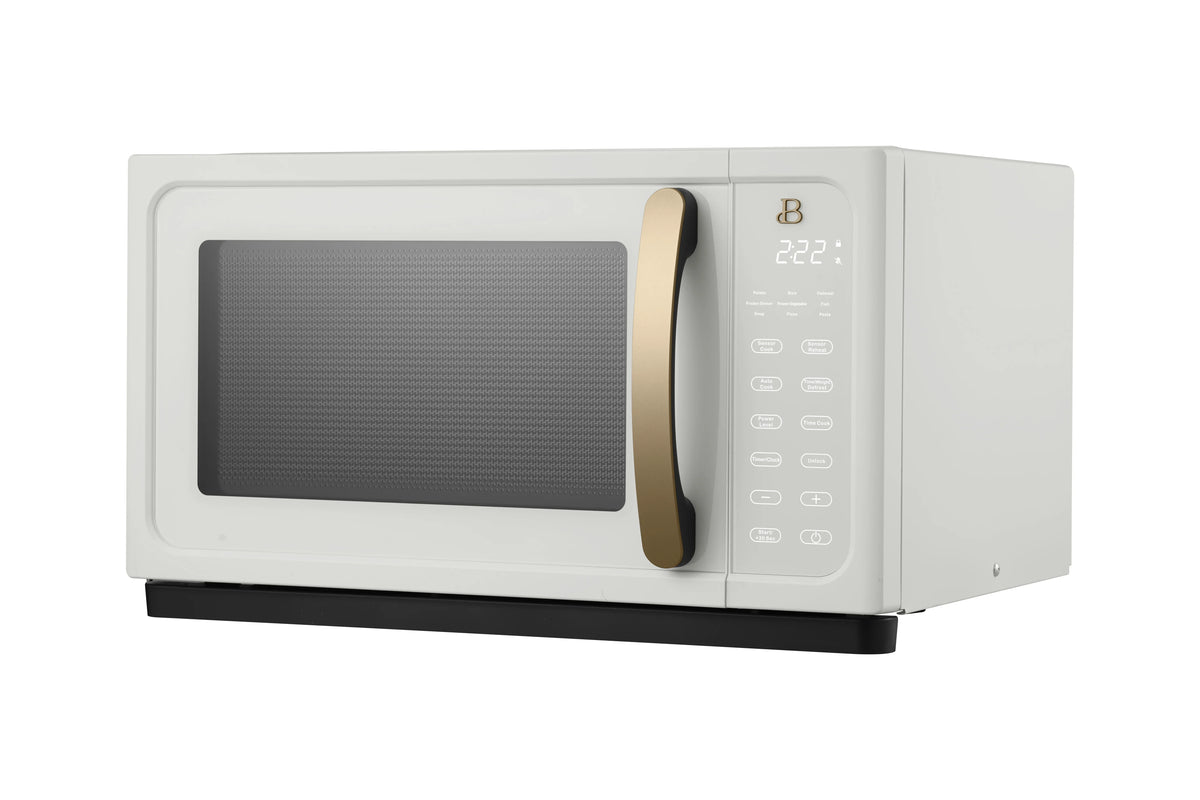 Beautiful 1.1 Cu ft 1000 Watt, Sensor Microwave Oven, White Icing by Drew Barrymore, New