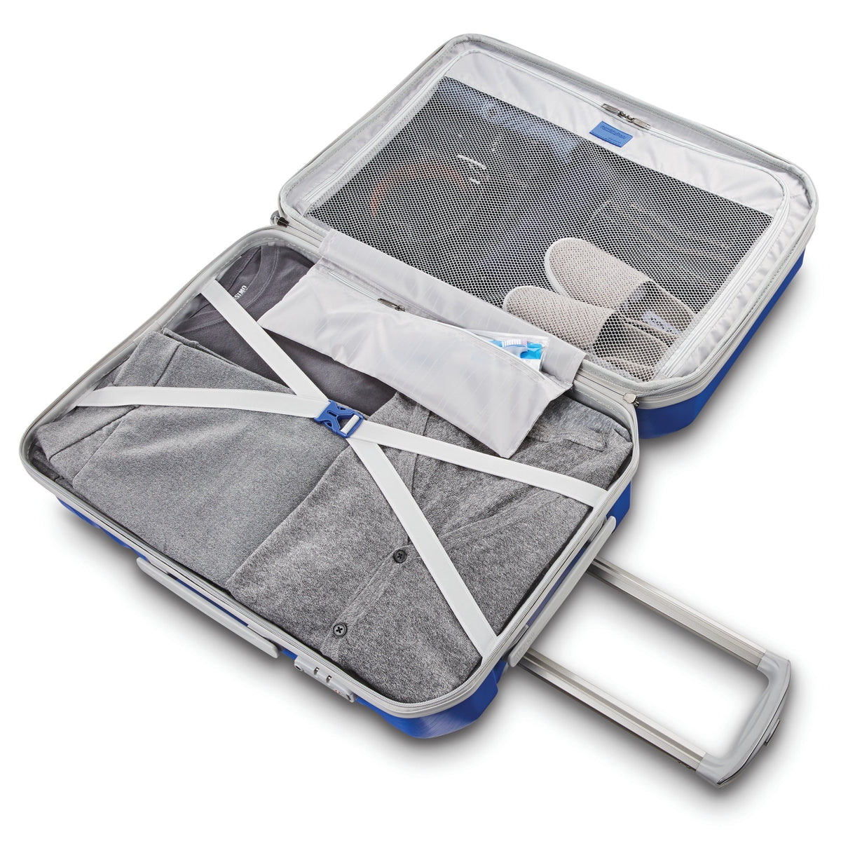 American Tourister Pirouette NXT Hardside Large Checked Luggage with Spinner Wheels - Ultramarine