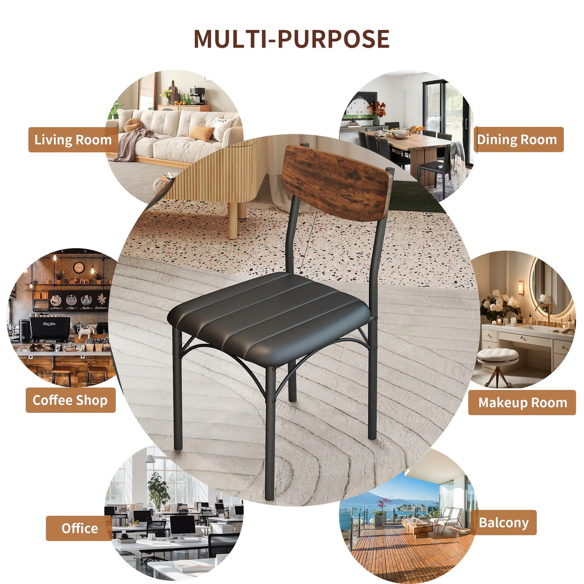 Anyact 42 Inch Rustic Round Dining Table, Circle Dining Table for Dining Room, Home(Only Table)
