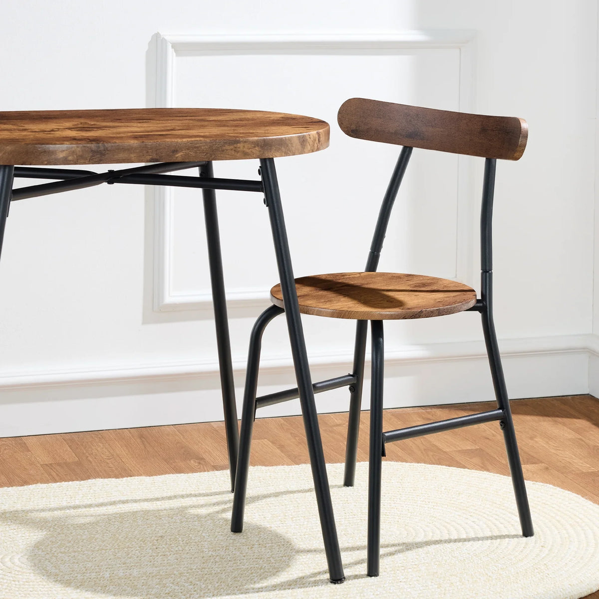 Best Choice Products 3-Piece Modern Oval Dining Table Set, Small Kitchen Dinette w/ 2 Chairs - Black/Black