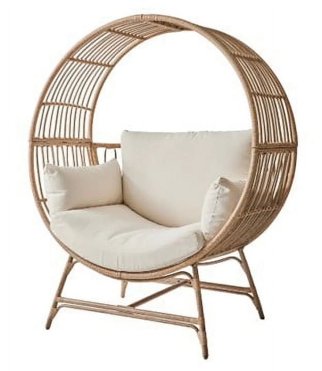 Better Homes & Gardens Bellamy Round Wicker Outdoor Lounge Chair, Beige