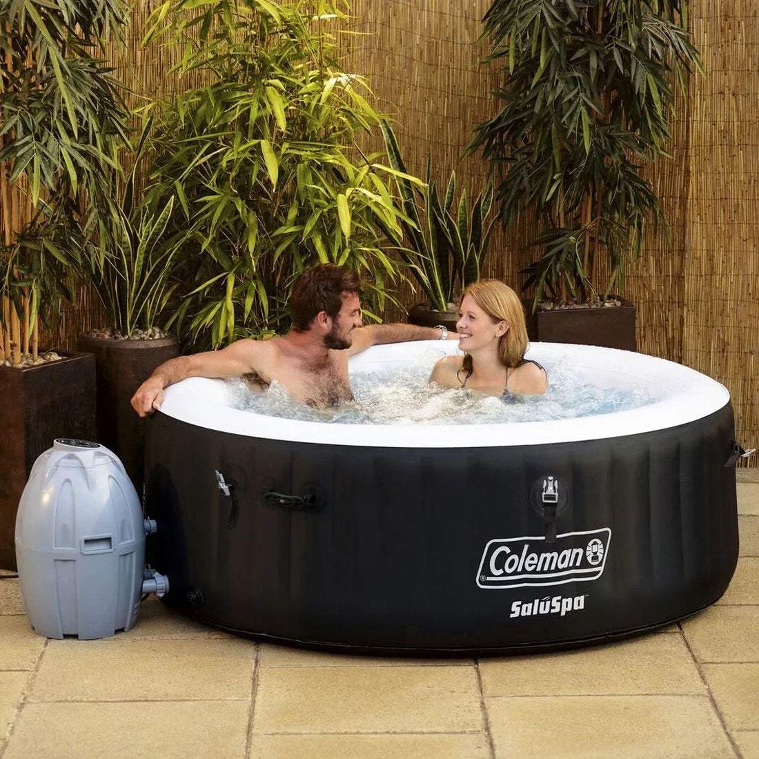 Coleman 13804-BW SaluSpa 4 Person Inflatable Hot Tub Spa with Pump #P08411