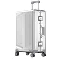 All Aluminum Magnesium Hardshell Carry on Luggage with Wheels, Modern Zipperless Hardshell Checked Luggage with TSA Lock, Airline Approved Metal Suitcase Travel Metal Rolling Luggage