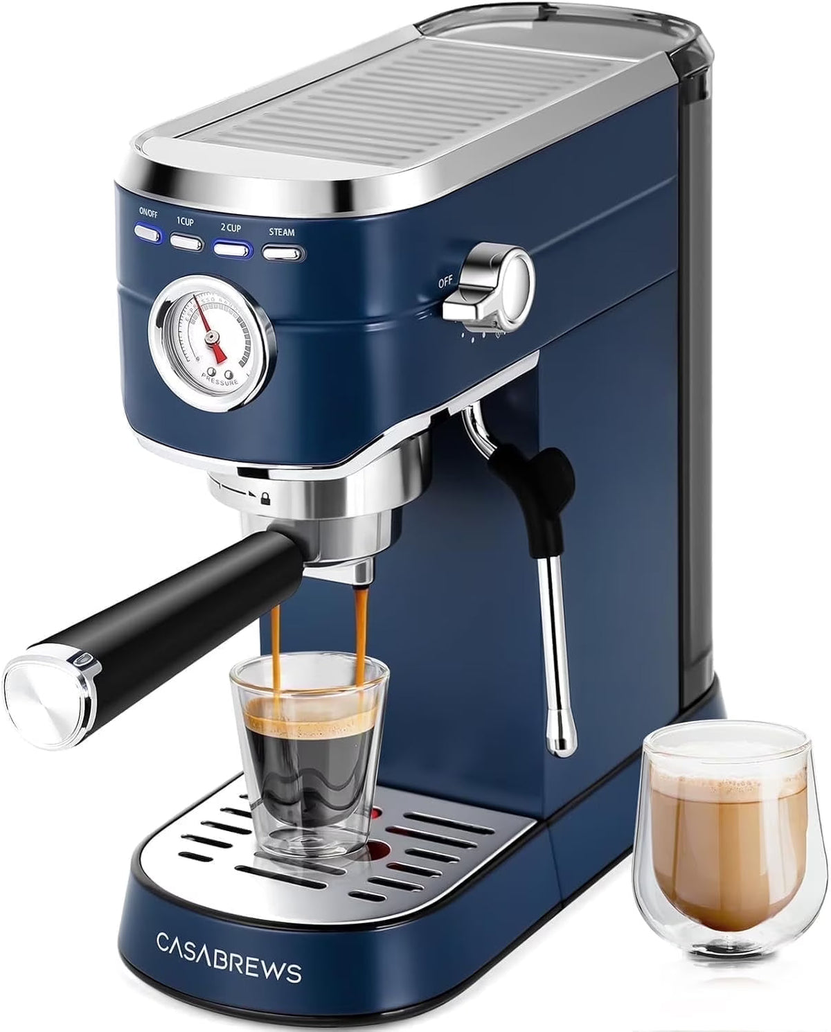 CASABREWS CM5418 20-Bar Espresso Machine and Coffee Maker, Silver