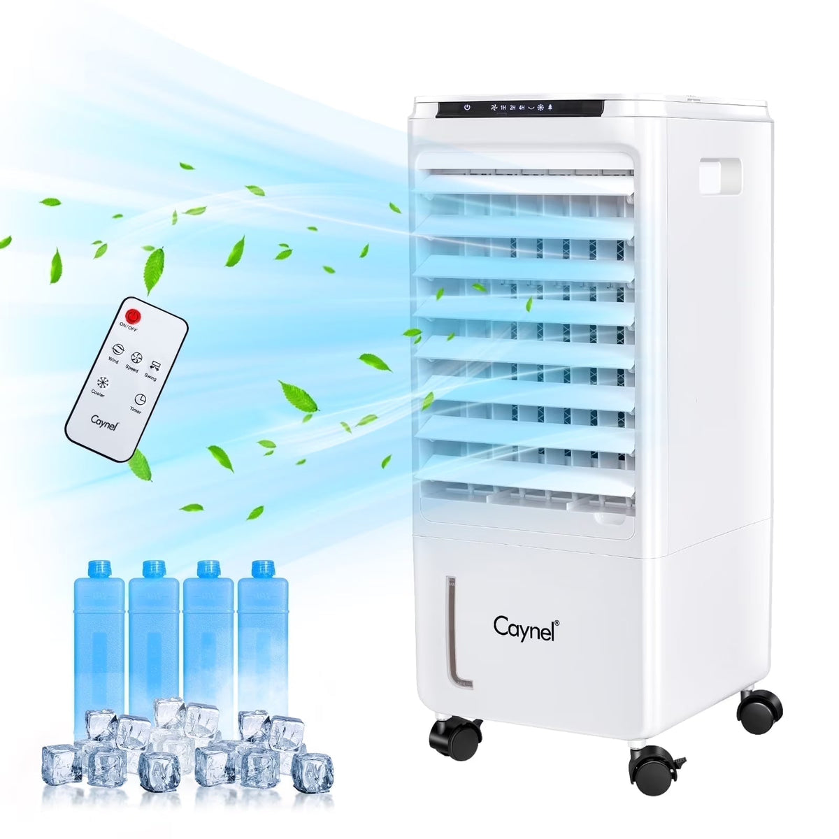 CAYNEL Evaporative Air Cooler, Portable Air Conditioners w/7H Timer for Auto-Off,1.85-Gal Tank Windowless Air Conditioner,Swamp Cooler Air Conditioner for Room Bedroom Outdoor Indoor