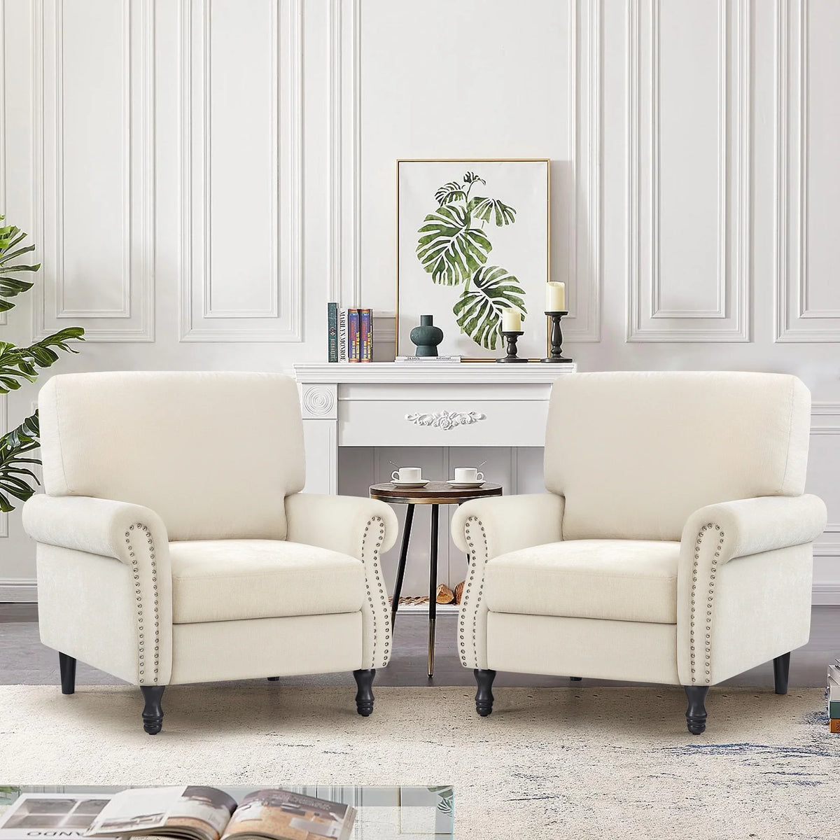 COOLHUT Modern Accent Chair Armchair, Linen Fabric Upholstered Comfy Single Sofa with Solid Wood Frame for Living Room, Gray