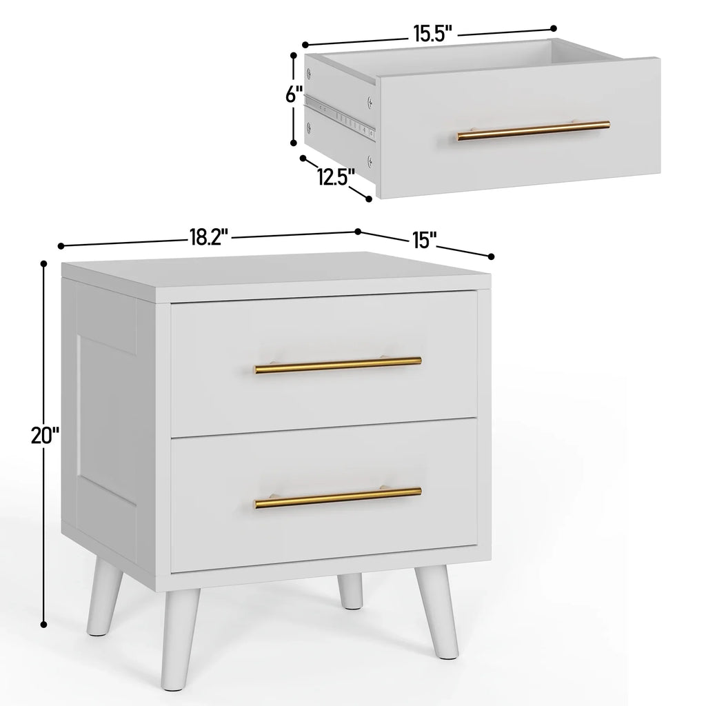 Bedroom Furniture Set - Includes Queen Bed Frame, Nightstands Set of 2, 5-Drawer Dresser & Double Wide 6-Drawer Dresser - Modern Storage Solution for Stylish Home Decor, Black