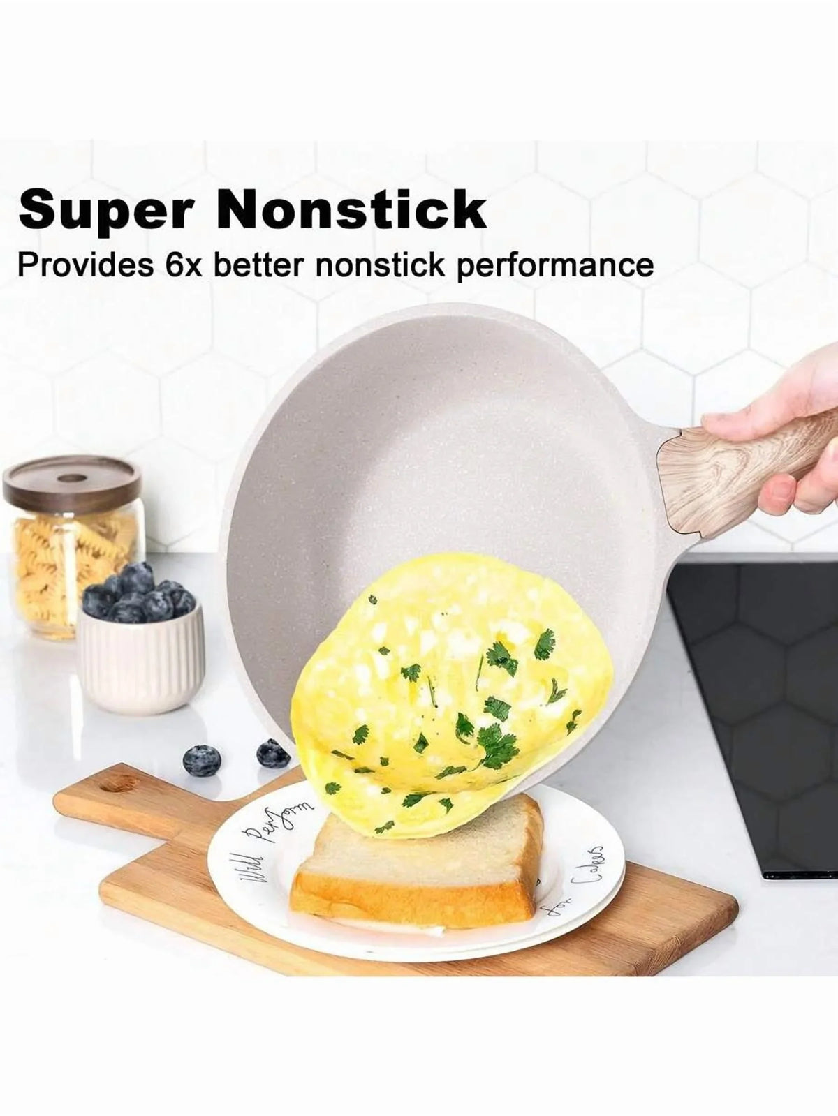 Caannasweis Pots And Pans Set Nonstick Cookware Sets Kitchen Cooking Pot Granite Frying Pans 20 Pieces