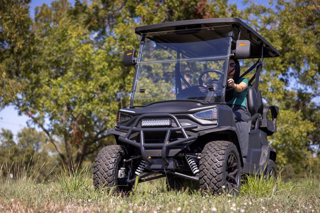 Coleman Powersports CGC2 51.2V Electric Utility Golf Cart, 4-Seater Vehicle Up to 20 MPH & 40 Miles Range, 5kW Motor, LCD Display & Rear Storage, Ages 16 and Up, Matte Black
