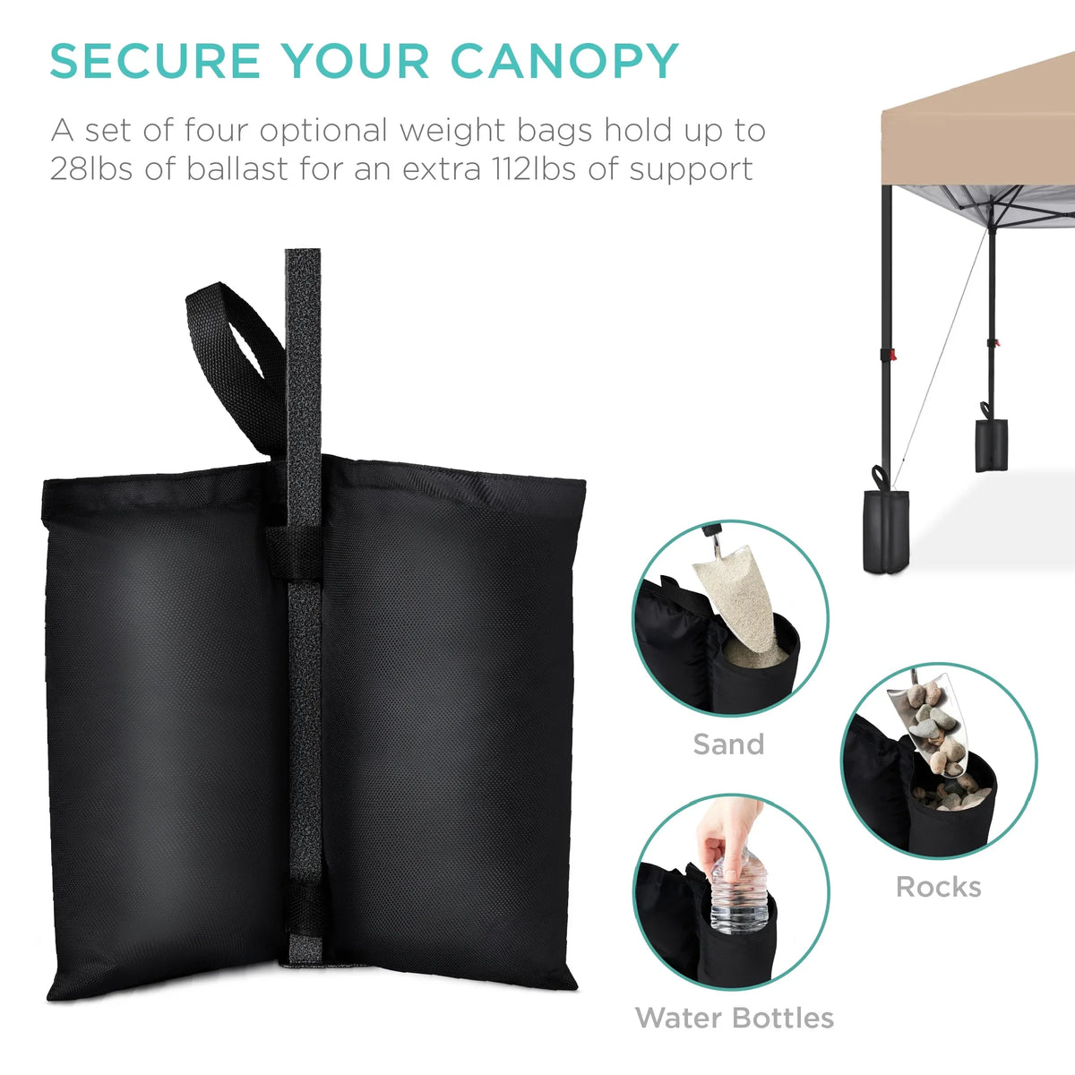 Best Choice Products 12x12ft Easy Setup Pop Up Canopy w/ 1-Button Setup, Wheeled Case, 4 Weight Bags - Navy Blue