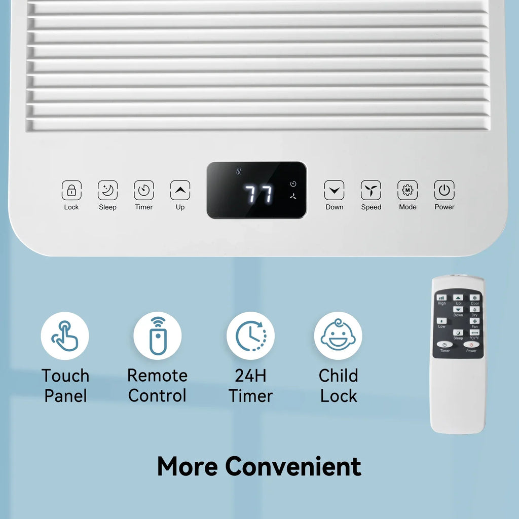 Bapipro 10,000 BTU Smart Portable AC - WiFi/Remote, 4-in-1 for 300 Sq.Ft, 24H Timer, Window Kit, ��55dB, ETL Certified