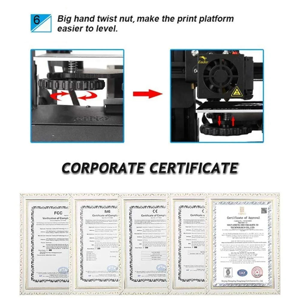 Creality Ender 3 3D Printer Fully Open Source with Resume Printing Function Printing Size 220x220x250mm Aluminum Black