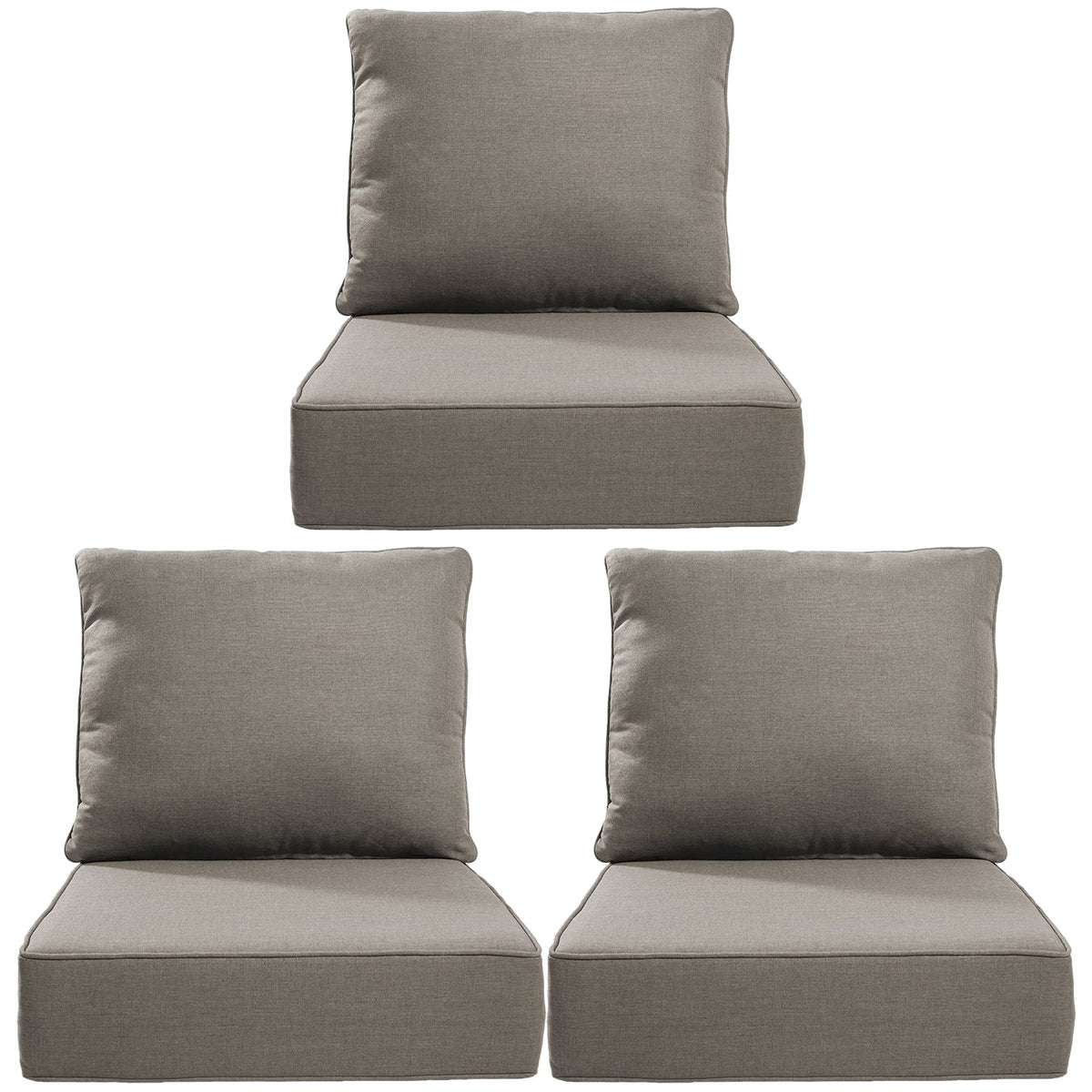 Bellefurn Outdoor Deep Seat Cushion 24 X 24 X 6 inch for Patio Furniture,Outdoor Chair Cushions Waterproof & Fade Resistant Patio Furniture Cushions for Wicker Chair, Sofa, Couch