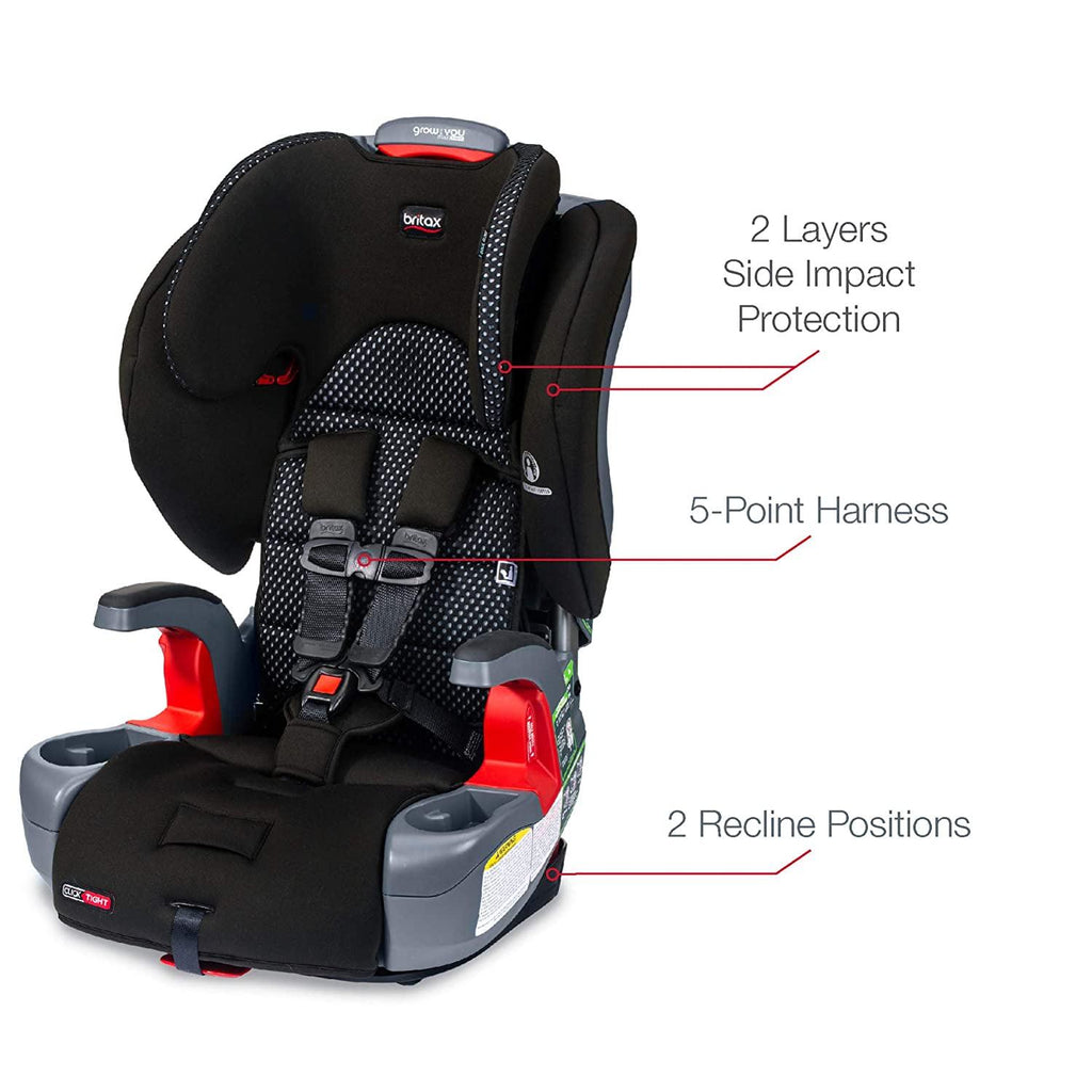 Britax Grow With You ClickTight Harness-2-Booster Car Seat. 2-in-1 High Back Booster. Cool Flow Grey