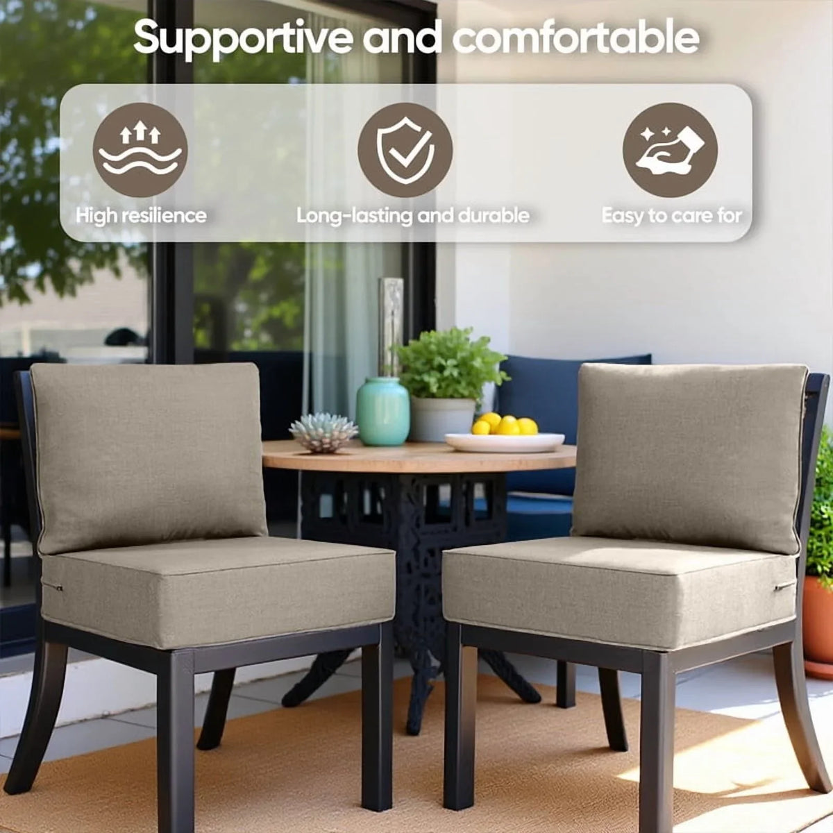 Bellefurn Outdoor Deep Seat Cushion 24 X 24 X 6 inch for Patio Furniture,Outdoor Chair Cushions Waterproof & Fade Resistant Patio Furniture Cushions for Wicker Chair, Sofa, Couch
