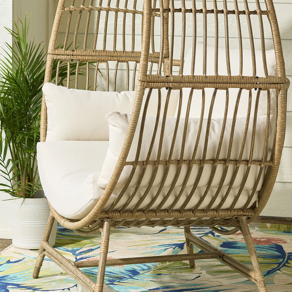 Better Homes & Gardens Bellamy Round Wicker Outdoor Lounge Chair, Beige