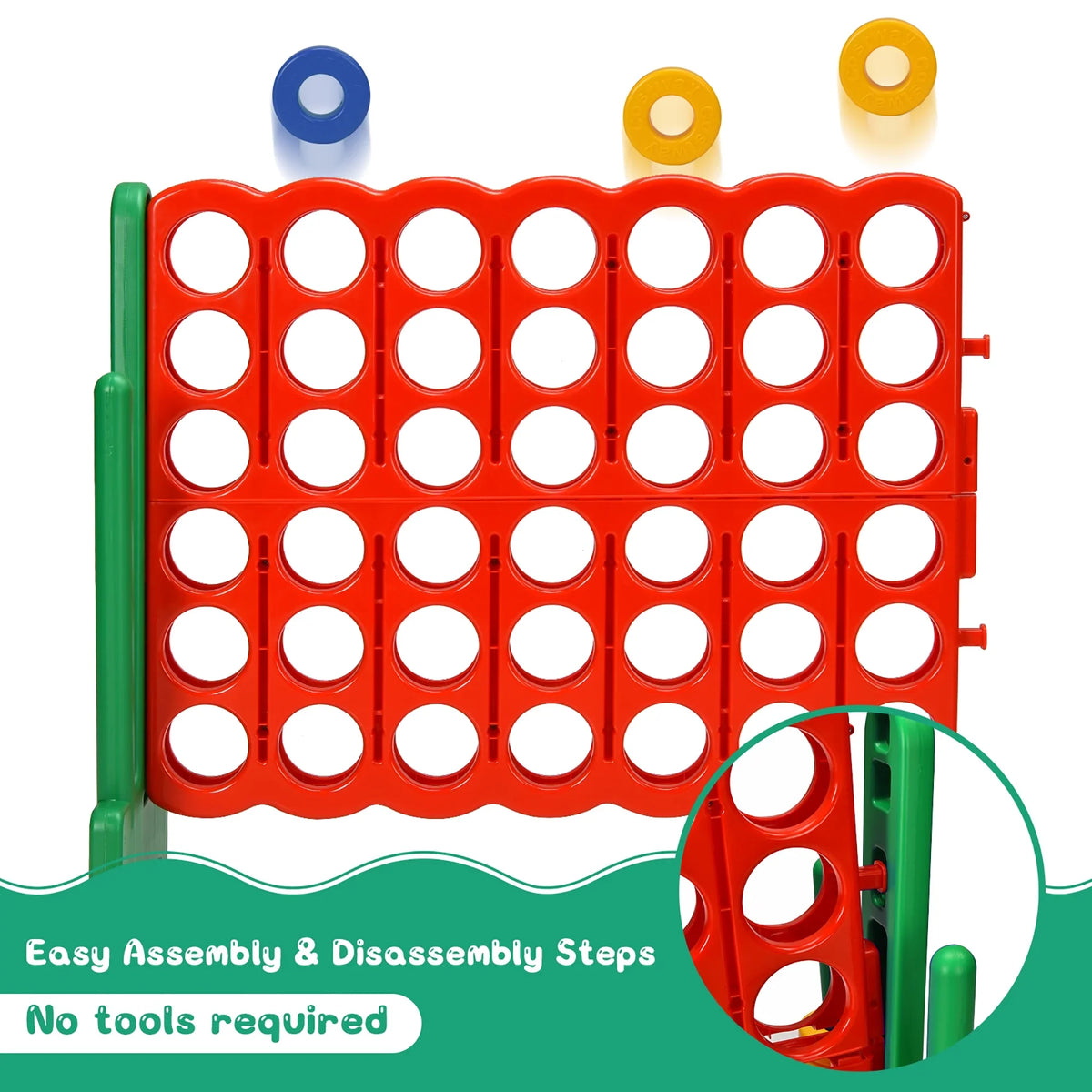 Costway Giant 4 in A Row Jumbo 4-to-Score Game Set W/Storage Carrying Bag for Kids Adult