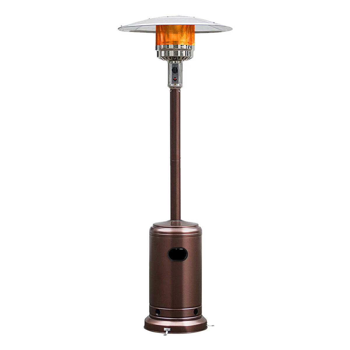 Costway 50000 BTU Propane Patio Heater Standing Steel with Wheels Grey