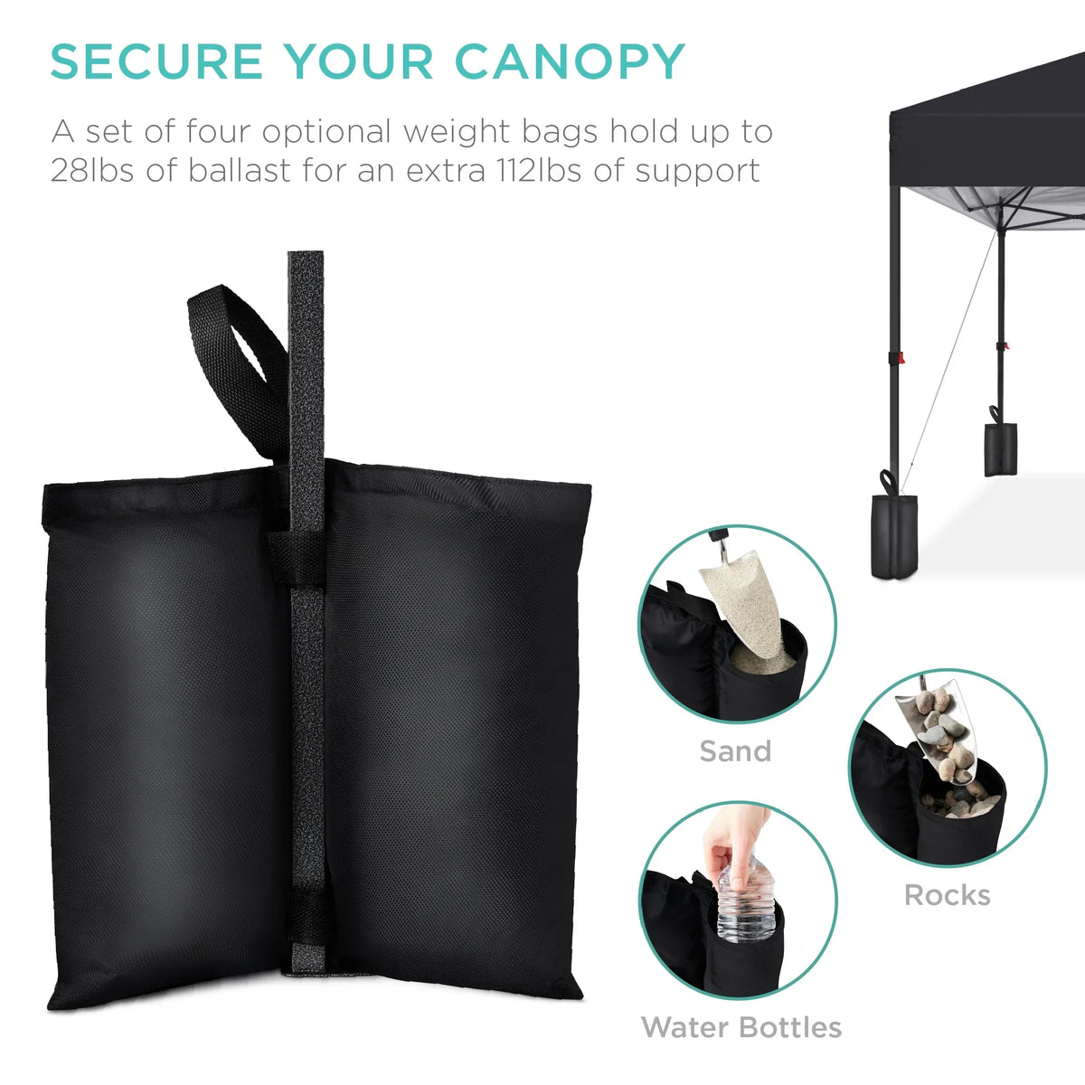 Best Choice Products 12x12ft Easy Setup Pop Up Canopy w/ 1-Button Setup, Wheeled Case, 4 Weight Bags - Navy Blue