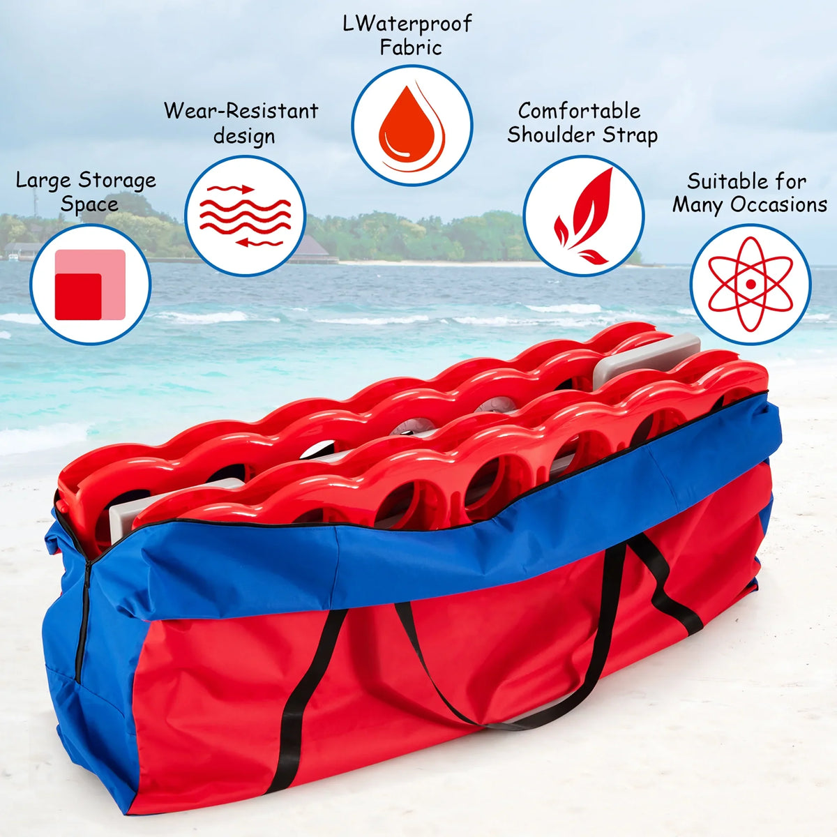 Costway Giant 4 in A Row Jumbo 4-to-Score Game Set W/Storage Carrying Bag for Kids Adult
