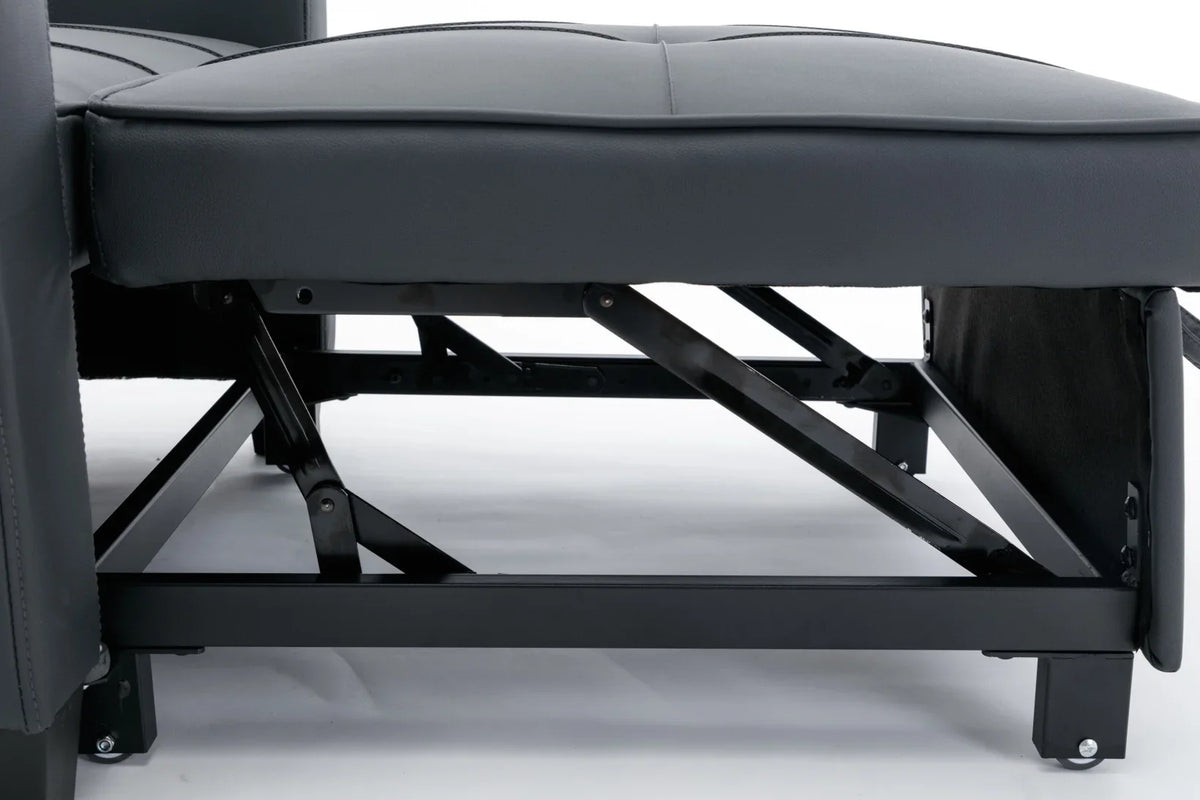 Convertible Futon Sofa Bed, 3-in-1 Multi-Functional Sleeper Chair Bed with USB Ports, Adjustable Backrest Recliner,for Living Room Bedroom Small Space, Tech Cloth, Dark Grey