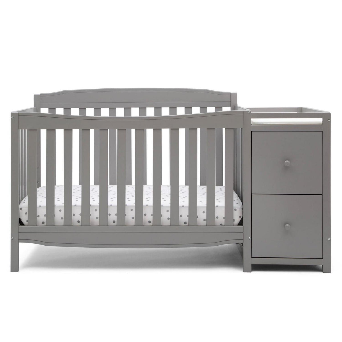 Delta Children Mason 6-in-1 Convertible Crib and Changer. Gray