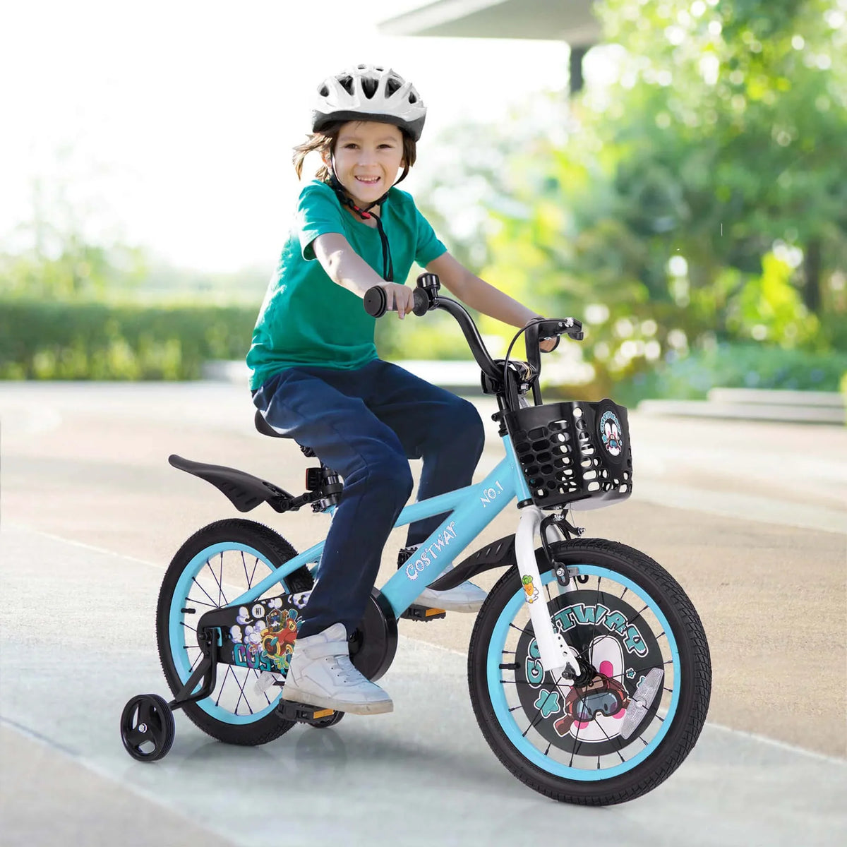 Costway 16" Kid’s Bike for 4-7 with Height-Adjustable Handlebar & Saddle Handbrake Blue
