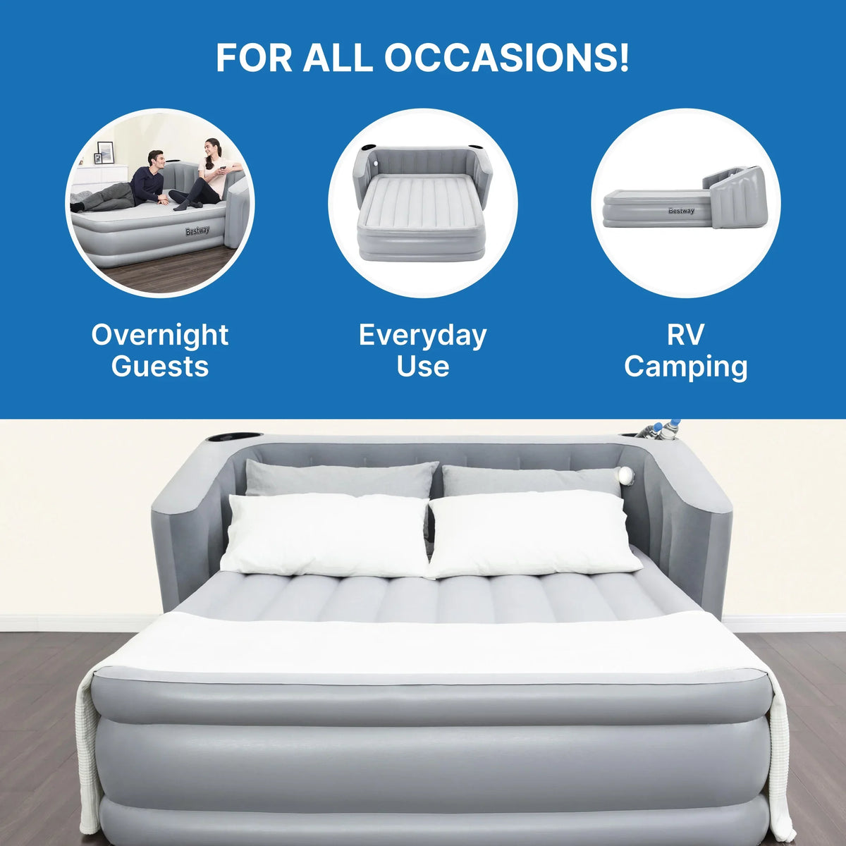 Bestway Wingback 17" Queen Air Mattress with Built-in Pump