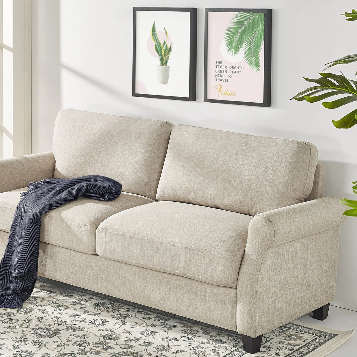 Zinus Josh 2-Seater Loveseat, Beige