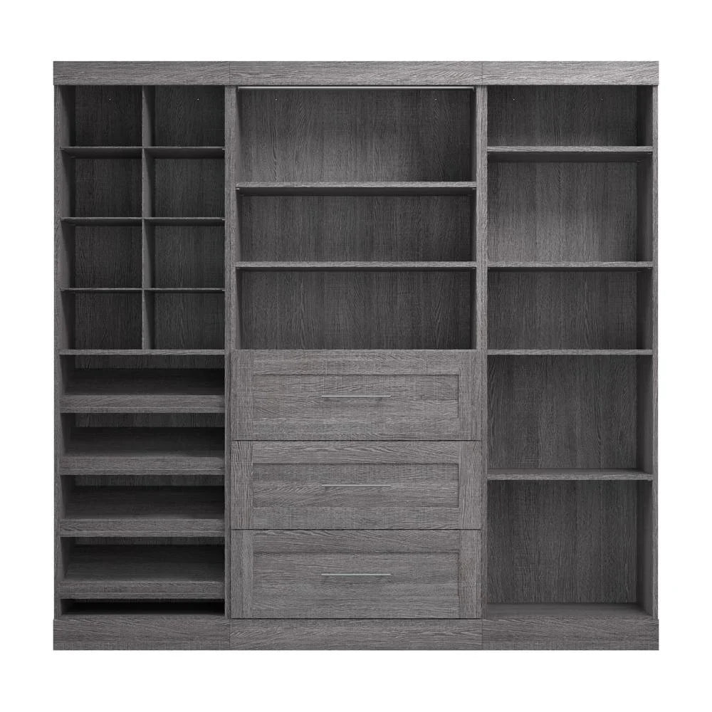 Bestar Pur 86W Closet Organizer System in White - Engineered Wood