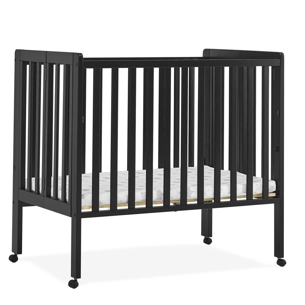 Delta Children Lee Portable Folding Mini Crib with 1.5-Inch Mattress - Greenguard Gold Certified, Bianca White
