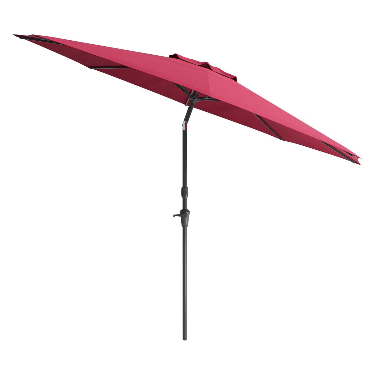 CorLiving 10 Foot Wind Resistant Patio Umbrella, Outdoor Parasol with Crank Tilt, Round Market Umbrella for Patio, Umbrella with Crank, Tilt Umbrella, Outdoor Umbrella, White