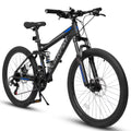 A2760 27.5 Inch Full Suspension Mountain Bike, Front and Rear Dual Shock Absorbers, Mechanical Disc Brakes, 21-Speed, Suitable for Men and Women, Ideal for Travel and Fitness Enthusiasts