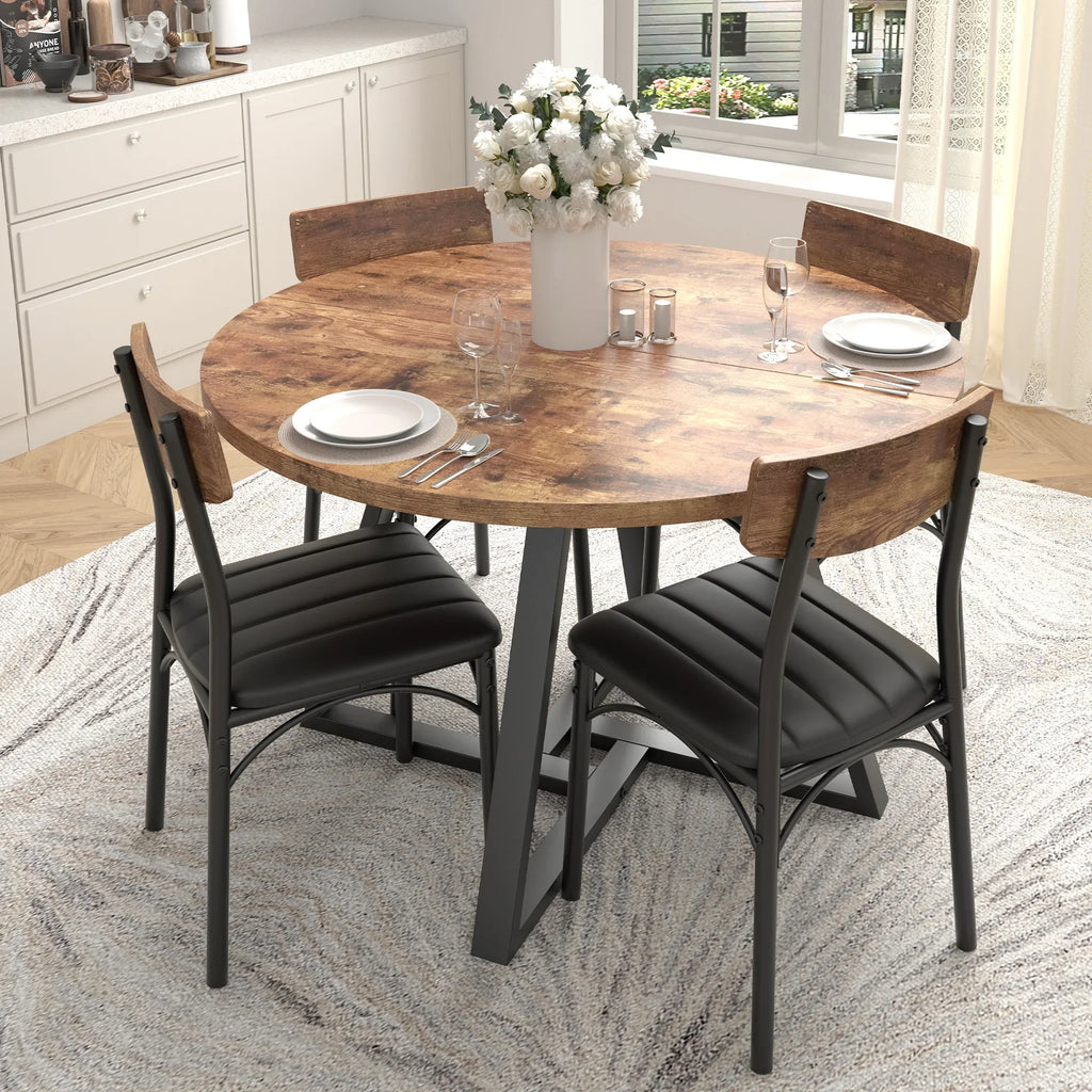 Anyact 42 Inch Rustic Round Dining Table, Circle Dining Table for Dining Room, Home(Only Table)