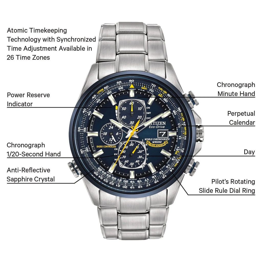 Citizen Men's Eco Drive Blue Angels World Chronograph AT Watch AT8020-54L