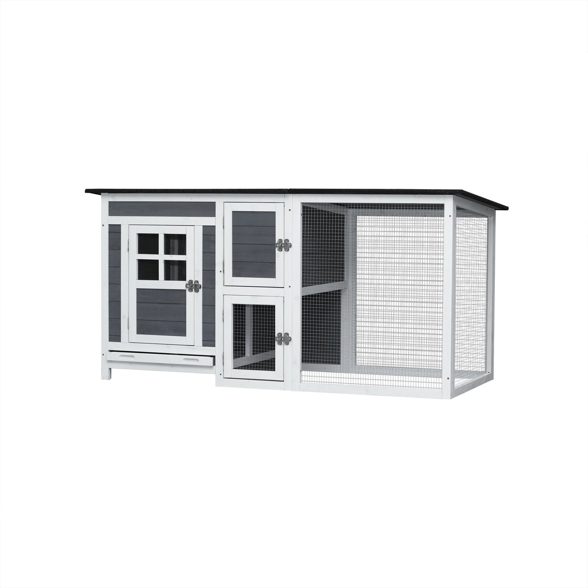 Chicken Coop with Run Wooden Cage,Outdoor Indoor Chicken Rabbit Small Animal House