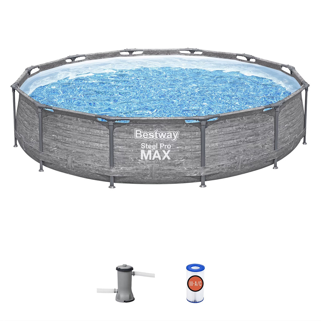 Bestway Steel Pro MAX 12' x 30" Above Ground Outdoor Swimming Pool Set