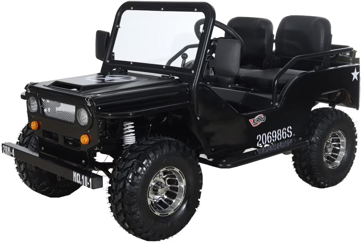 X-Pro 125cc Jeep Go Kart, 3-Speed Semi-Automatic Transmission w/Reverse, Big 18" Aluminum Rim Wheels
