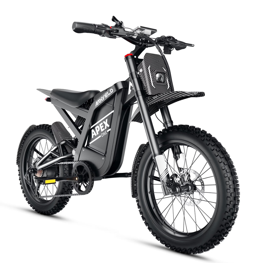 Arkveld Electric Bike for Adults, Peak-3000W, Max 40MPH and 80Miles Electric Motorcycle,25" Fat Tire Dirt Bike, APEX1 7-Speed E-Bike��White