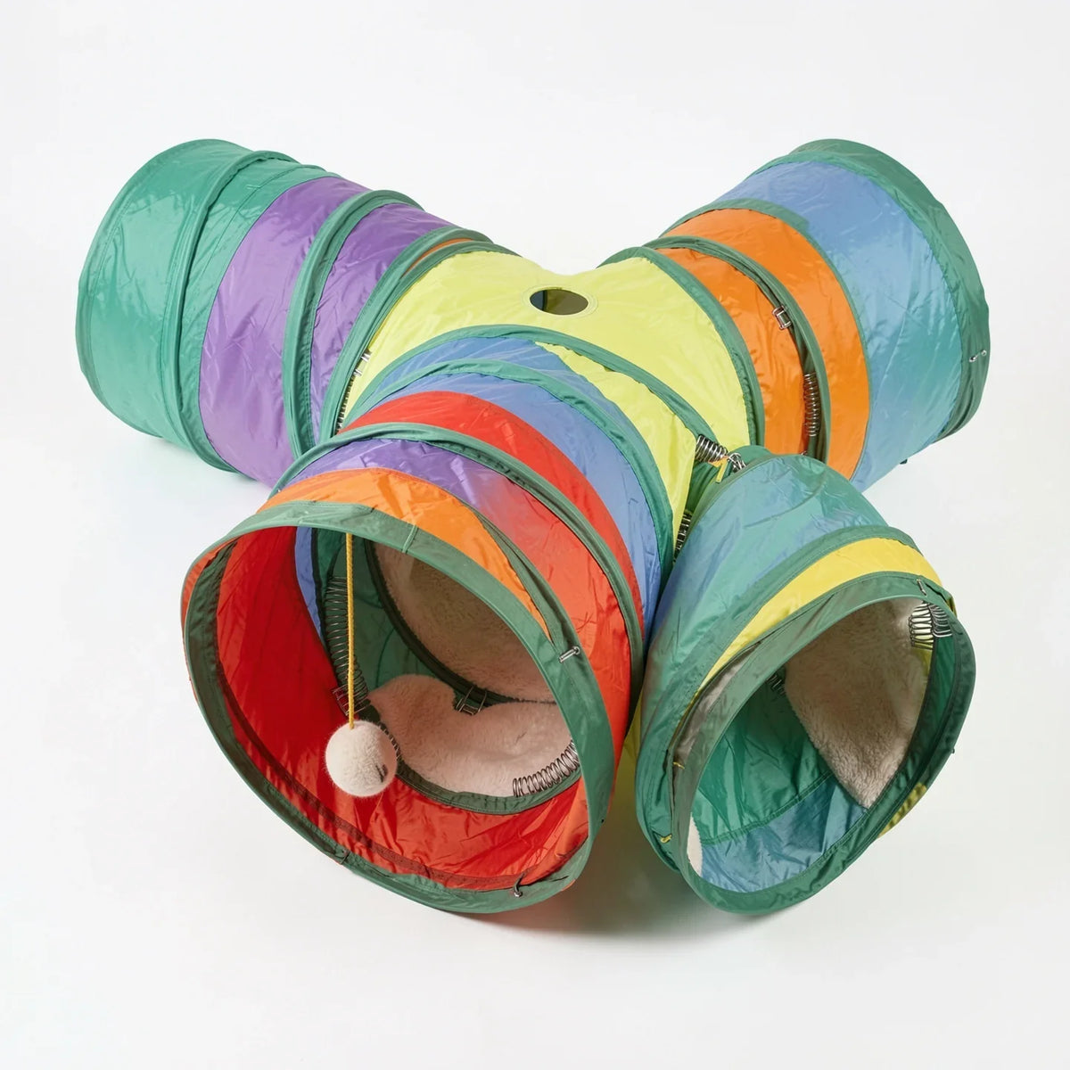 Collapsible cat play tunnel fully open