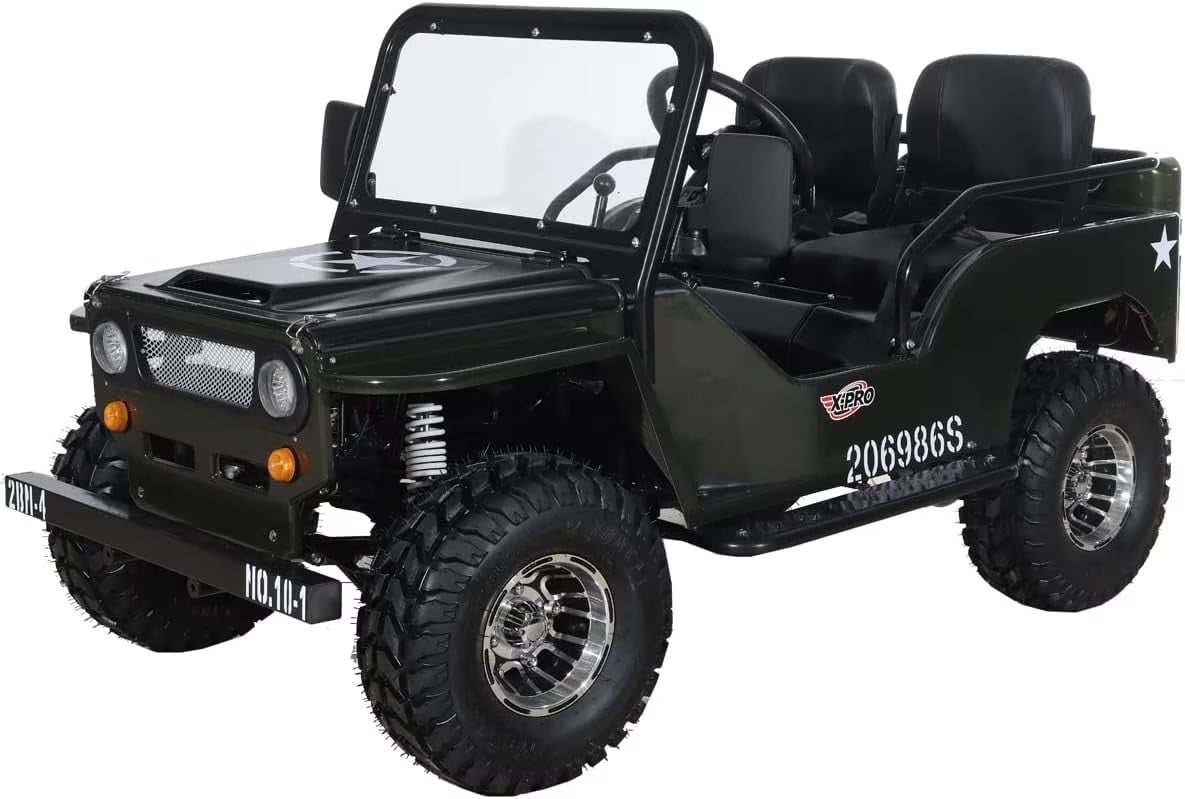 X-Pro 125cc Jeep Go Kart, 3-Speed Semi-Automatic Transmission w/Reverse, Big 18" Aluminum Rim Wheels