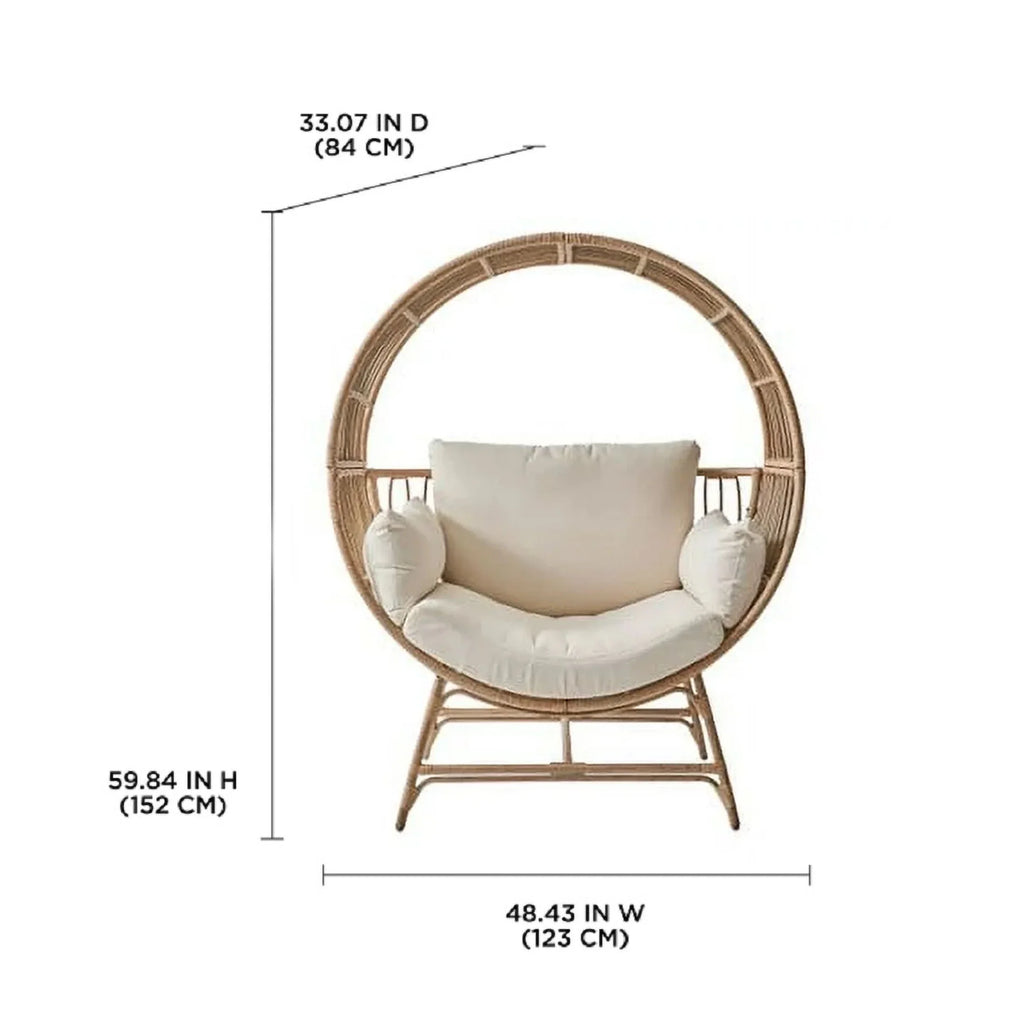 Better Homes & Gardens Bellamy Round Wicker Outdoor Lounge Chair, Beige