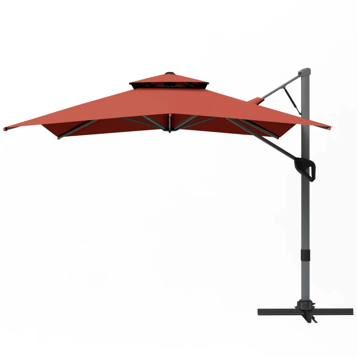 Alpha Joy 12x9ft Outdoor Patio Umbrella Large Rectangle Offset Cantilever Double Umbrella with 360°Rotation, Beige